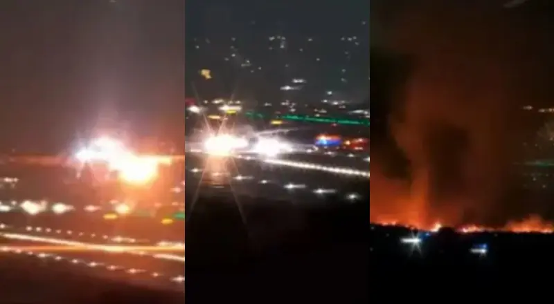 Avião com 286 pessoas a bordo pega fogo logo após decolagem