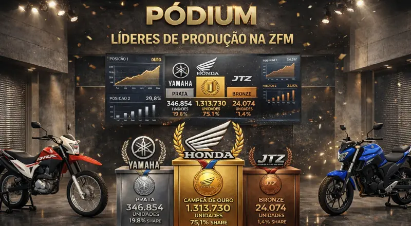 Honda, Yamaha e JTZ: líderes em fabricação de motos na Zona Franca