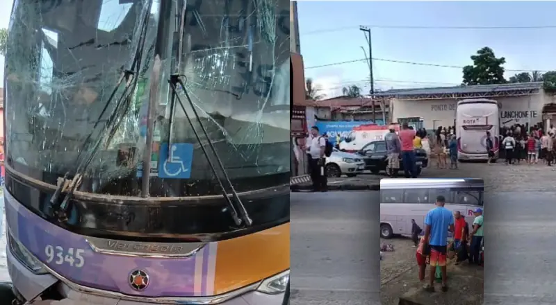 Ônibus invade rodoviária, mata duas pessoas e motorista foge