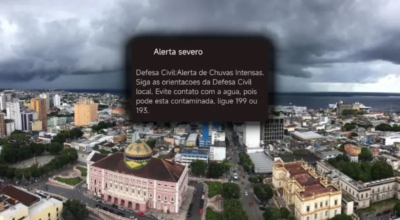 Defesa Civil alerta para chuvas intensas em Manaus nesta quarta-feira