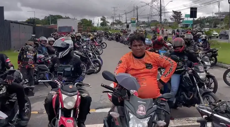 "Tudo parado!: Protesto de motociclistas em Manaus contra PL 152"