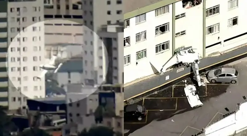 Tudo filmado: acidente aéreo em Belo Horizonte causa tragédia