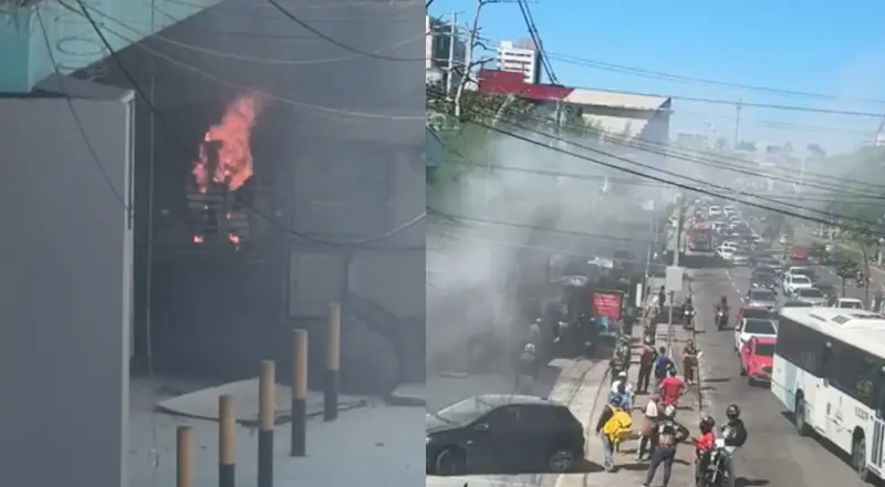 Incêndio em estrutura elétrica gera caos e atrasos na Djalma Batista