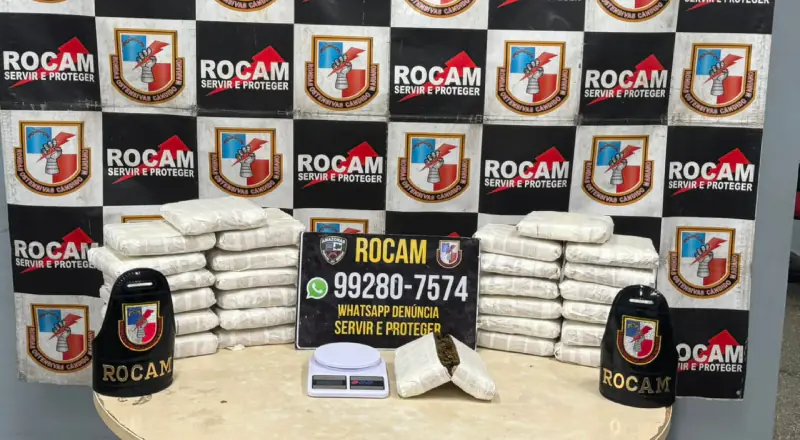Rocam apreende 27 tabletes de maconha em quitinete na zona Leste