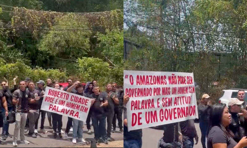 "Roberto Cidade, você é um homem sem palavra! Aprovados da PM-AM protestam"
