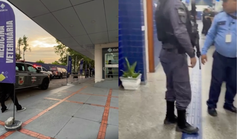 Homem esfaqueado invade faculdade Estácio e faz reféns em Manaus.
