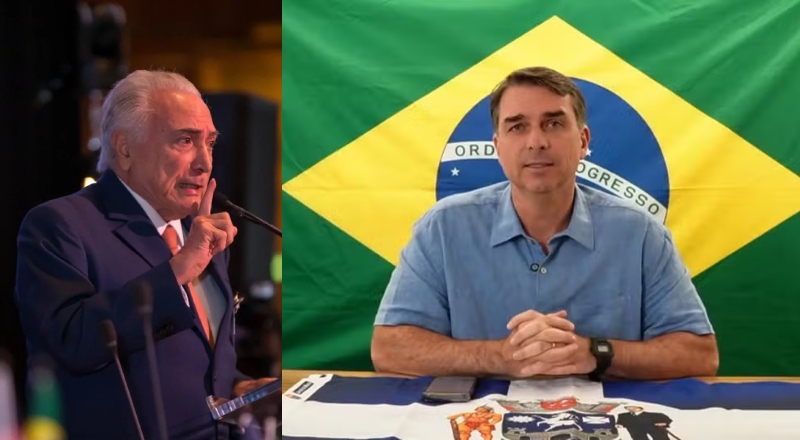 Michel Temer anuncia apoio a Flávio Bolsonaro para vitória segura