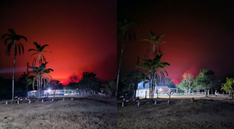 Noite de céu vermelho: Incêndio assusta moradores de Itacoatiara